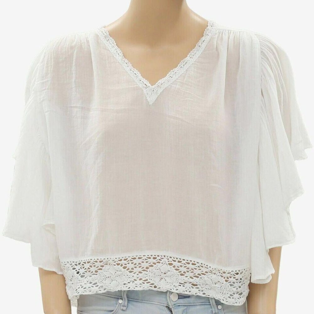 Denim & Supply Ralph Lauren Crochet Lace Blouse Top Casual Cotton S New 272252